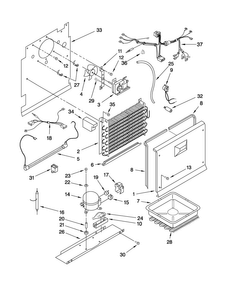 Unit Parts Diagram and Parts List for AQF1201TRW03  Amana Freezer