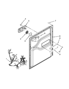 Door And Latch Parts Diagram and Parts List for MDBH980AWQ0  Maytag Dishwasher