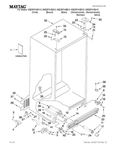 Cabinet Parts Diagram and Parts List for MSD2574VEW10  Maytag Refrigerator