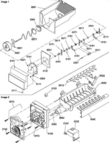 Ice Bucket Auger And Ice Maker Parts Diagram and Parts List for SBDE20TPE-P1190905WE  Amana Refrigerator