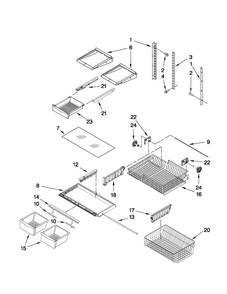 Shelf Parts Diagram and Parts List for 5GBB19PRYW0  Maytag Refrigerator