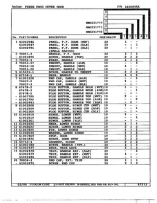 Fresh Food Outer Door Page 2 Diagram and Parts List for HMG211770  Admiral Refrigerator