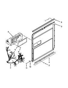 Inner Door Parts Diagram and Parts List for JDB8000AWB2  Jenn-Air Dishwasher