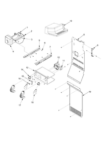 Lights And Ice Maker Diagram and Parts List for ARSE667BS1  Amana Refrigerator