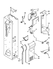 Freezer Liner And Air Flow Parts Diagram and Parts List for JS42NXFXDW03  Jenn-Air Refrigerator