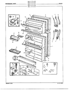 Doors/misc Diagram and Parts List for 17774-OA  Admiral Refrigerator