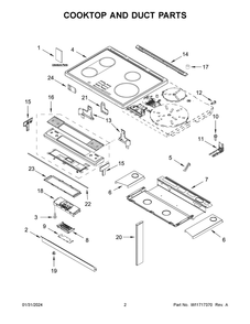 Cooktop And Duct Parts Diagram and Parts List for JIS1450ML1  Jenn-Air Range