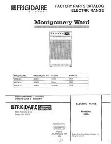 Electric Range/front Cover Diagram and Parts List for 486840A  Admiral Range