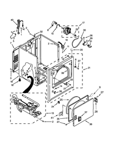 Cabinet Parts Diagram and Parts List for CGD126SBW2  Crosley Dryer