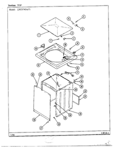 Top Diagram and Parts List for 6740A  Norge Washer
