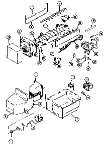 Ice Maker & Bin Diagram and Parts List for RB234RDV DG86A Magic Chef Refrigerator