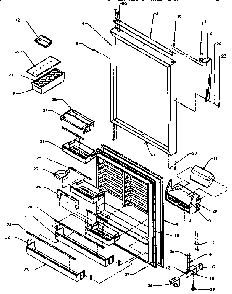 Refrigerator Door Diagram and Parts List for TXI22R-P1168008W  Amana Refrigerator