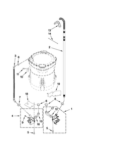 Pump Parts Diagram and Parts List for MVWB950YW1  Maytag Washer
