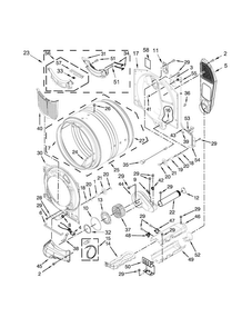 Bulkhead Parts Diagram and Parts List for MED8200FC0  Maytag Dryer