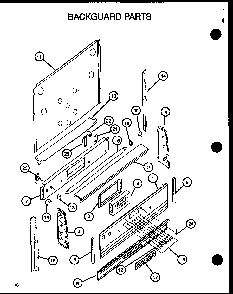 Backguard Parts Diagram and Parts List for RST308UL-P1130723NL  Caloric Range