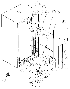Cabinet Back Diagram and Parts List for 35541-P1121709W  Amana Refrigerator