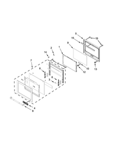 Lower Oven Door Parts Diagram and Parts List for JJW3830DP01  Jenn-Air Wall Oven