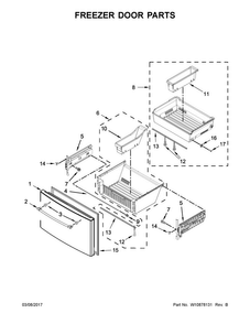 Freezer Door Parts Diagram and Parts List for MFX2676FRZ00  Maytag Refrigerator