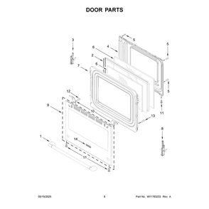 Door Parts Diagram and Parts List for MFES4030RS1  Maytag Range
