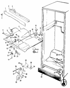 Fresh Food Compartment Diagram and Parts List for 742JRT192B MBJ51B Kenmore Refrigerator