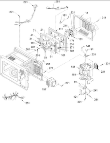 Interior Diagram and Parts List for ACM1580AS-PACM1580AS0  Amana Microwave