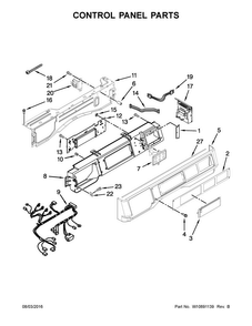 Control Panel Parts Diagram and Parts List for MHN33PDCGW0  Maytag Washer