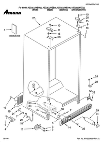 Cabinet Parts Diagram and Parts List for ASD2522WEB00  Amana Refrigerator