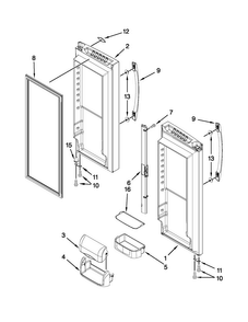 Refrigerator Door Parts Diagram and Parts List for AFD2535DEW11  Amana Refrigerator