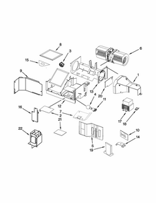Air Flow Parts Diagram and Parts List for MMV5208WB1  Maytag Microwave