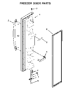 Freezer Door Parts Diagram and Parts List for 1064651759714  Kenmore Refrigerator