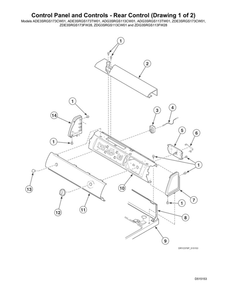 Control Panel/Rear Control Diagram and Parts List for ADG3SRGS113TW01  Speed Queen Dryer