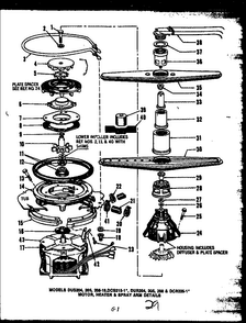 Section 20 Diagram and Parts List for DUR208-19-CL  Caloric Dishwasher