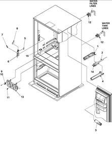 Water Dispenser/Filter Diagram and Parts List for ABD2233DEW0  Amana Refrigerator