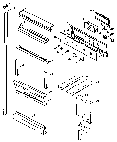 Control Panel/trim Diagram and Parts List for MM659E-P1177103MZ  Amana Microwave