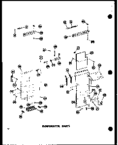 Evaporator Parts Diagram and Parts List for SD19A-C-P60350-7WC  Amana Refrigerator