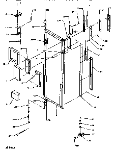 Door/hinge/trim Refrigerator Diagram and Parts List for SSD522NBW-P1181001WW  Amana Refrigerator