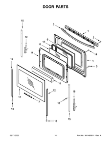 Door Parts Diagram and Parts List for AGR6603SFS3  Maytag Range
