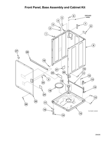 Front Panel/Base Assembly/Cabinet Kit Diagram and Parts List for AWNE9RSN115TW01  Speed Queen Washer
