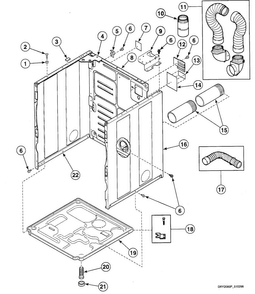 Cabinet Assy Diagram and Parts List for SDE407QF  Speed Queen Dryer