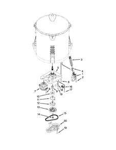Gearcase, Motor And Pump Parts Diagram and Parts List for 7MMVWX521BW0  Maytag Washer
