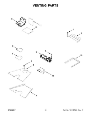 06 - Venting Parts Diagram and Parts List for JLRP436WP01  Jenn-Air Range
