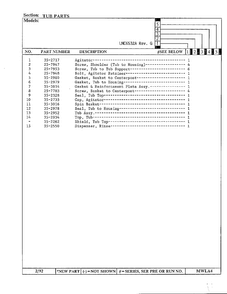 Tub Parts Page 2 Diagram and Parts List for 6532A REV G Norge Washer