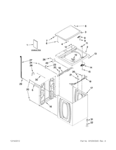 Top And Cabinet Parts Diagram and Parts List for 4GMVWC100YQ1  Maytag Washer