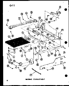 Machine Compartment Diagram and Parts List for SLDI22F-1-P75400-14W  Amana Refrigerator