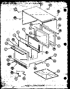 Outer Cabinet Diagram and Parts List for CRRL-700 P76381-2M Amana Microwave