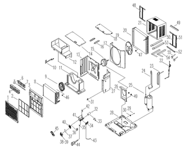 Cabinet Parts Diagram and Parts List for AW-08CR1FHUE  Admiral Air Conditioner