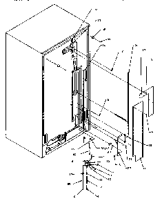 Cabinet Back Diagram and Parts List for SPD25QA3W-P1181321WW  Amana Refrigerator