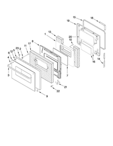 Upper Oven Door Parts Diagram and Parts List for CWE5800ACS14  Maytag Wall Oven