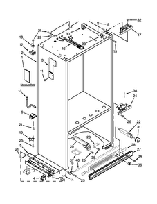 Cabinet Parts Diagram and Parts List for JB36NXFXLW04  Jenn-Air Refrigerator