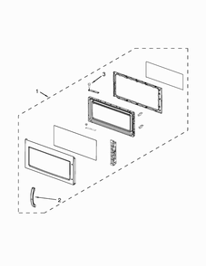 Door Parts Diagram and Parts List for AMV1150VAB4  Amana Microwave